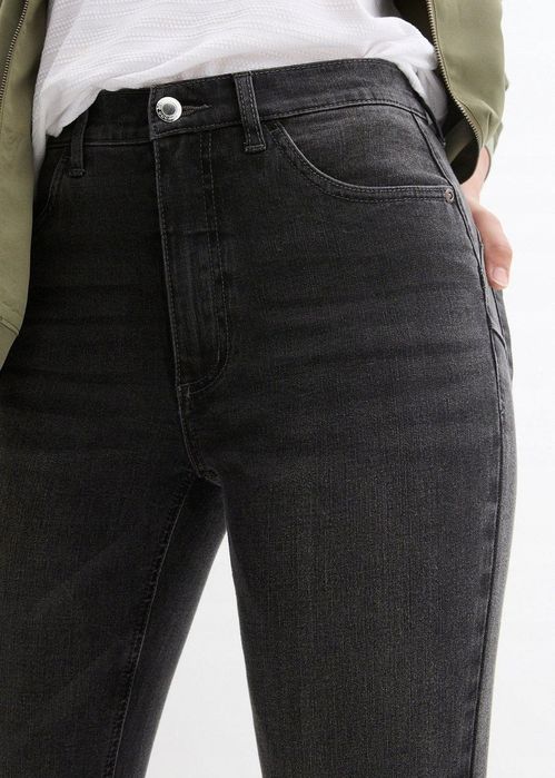 B.P.C jeansy bootcut wysoki stan szare ^38