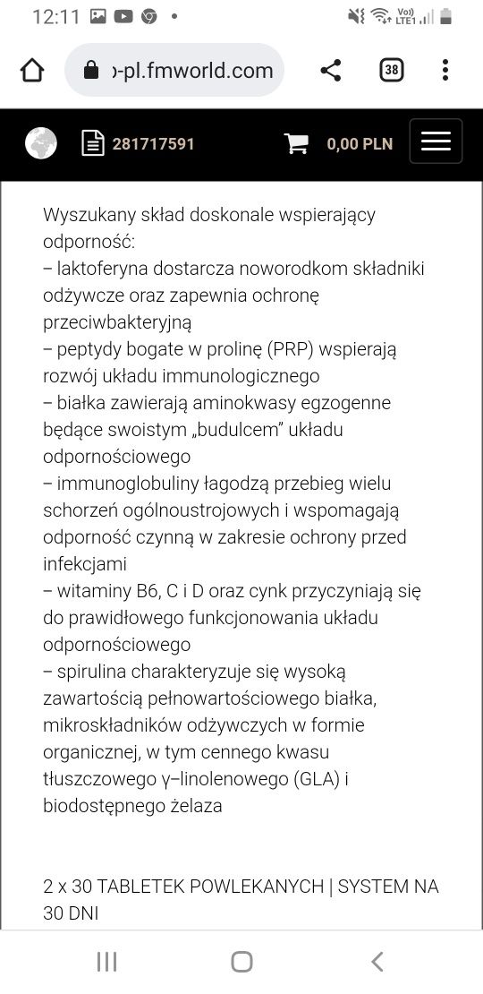 Fm World Nutricode Colostrum Extra Immunity witaminy odporność