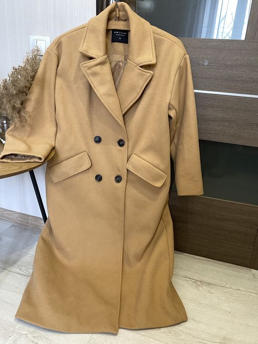 Довге двобортне демісезонне oversize оверсайз пальто lc waikiki