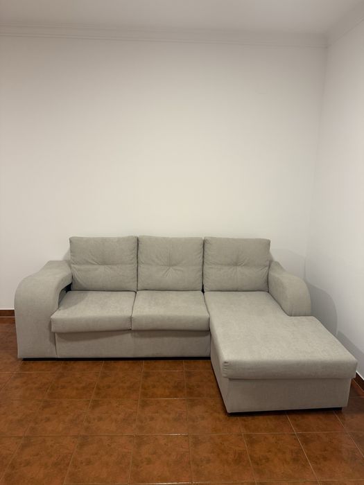 Sofá Bege c/ Chaise Longue