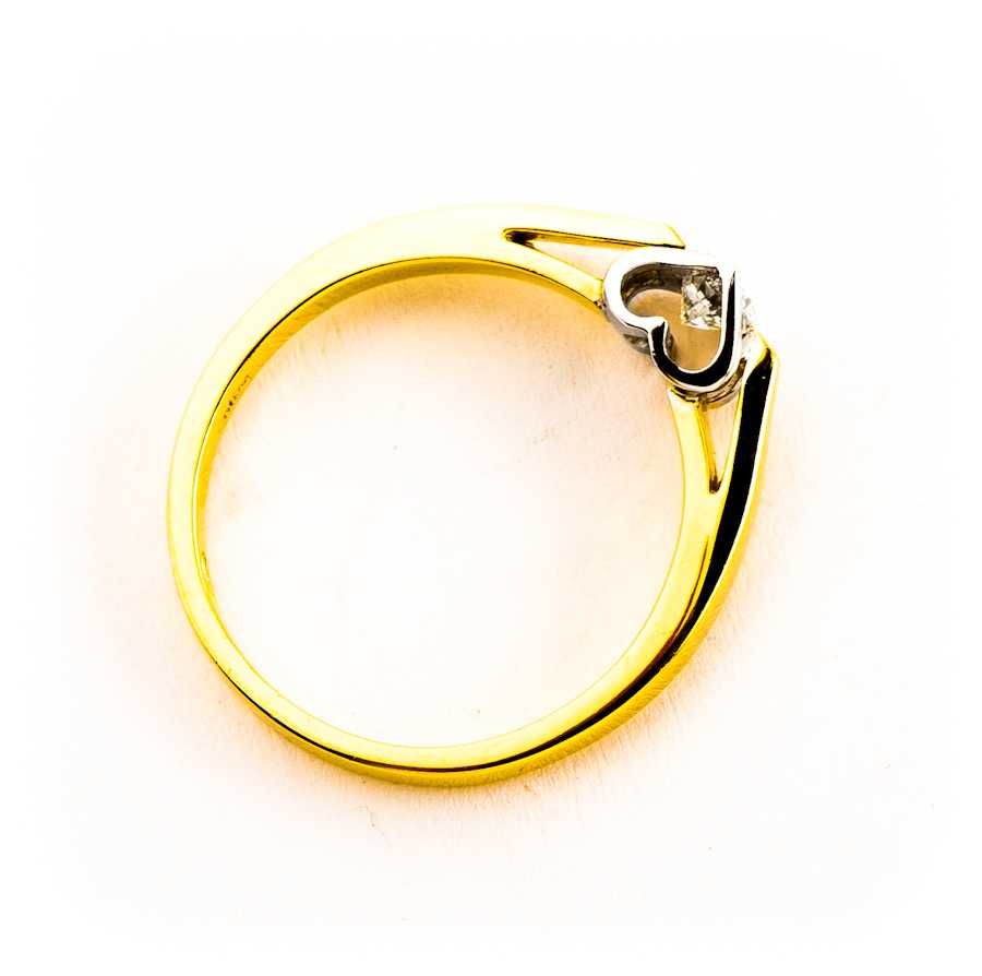 Złoty Pierścionek - DIAMENT 0,15ct - 14K - 2,14g - BRIJU - AMAZING