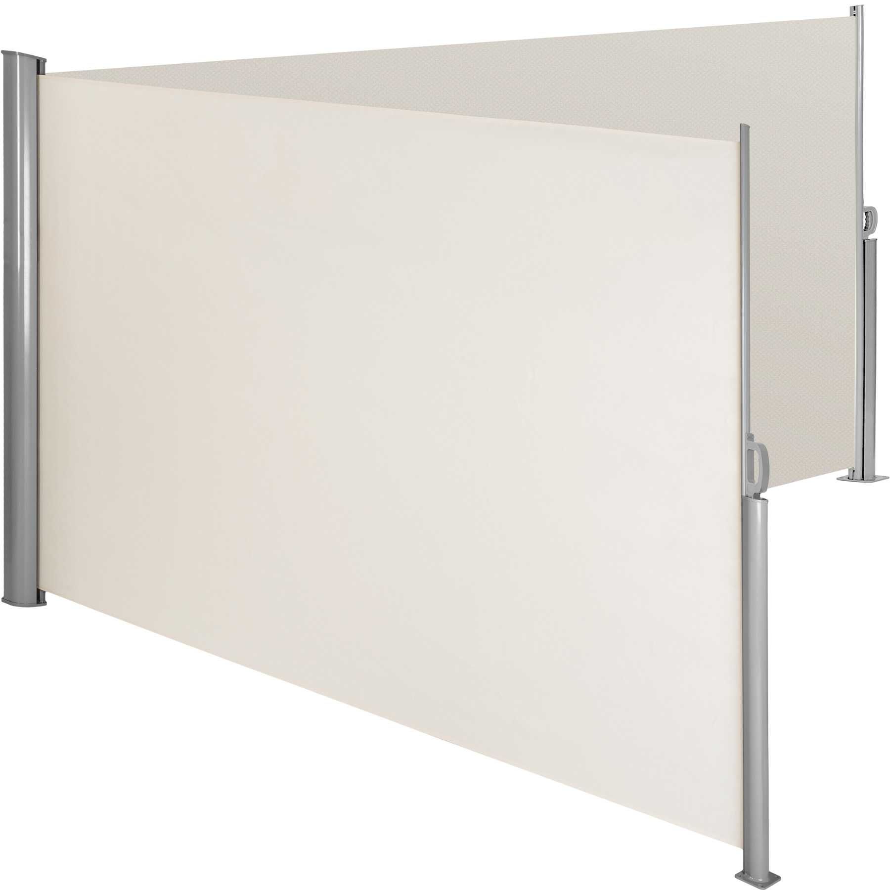 Podwójna markiza boczna beżowy lub szary 160 x 600 cm OUTLET