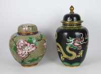 2 Potes com tampa Cloisonné