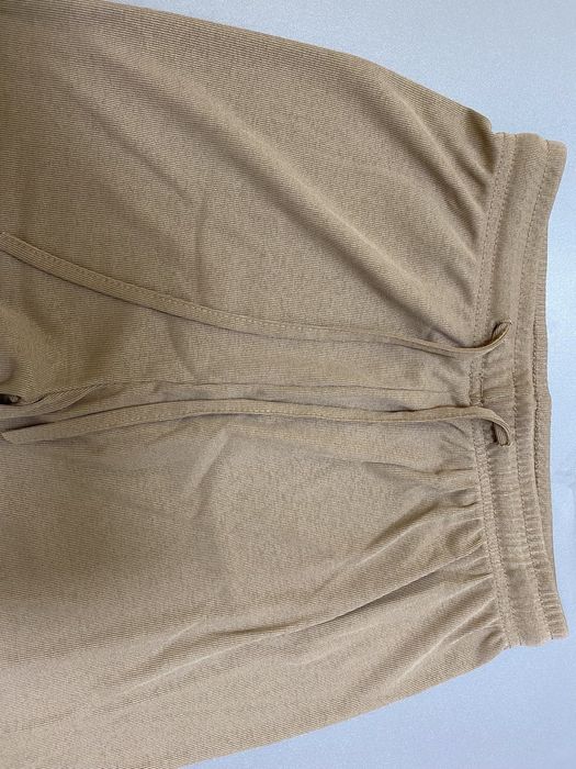 Штаны женские брюки широкие в рубчик бежевые палаццо