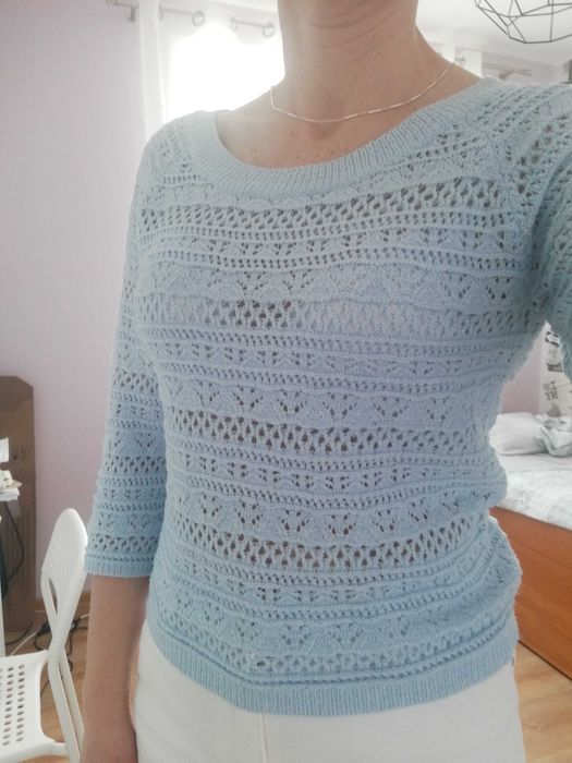 Niebieski ażurowy sweterek, rozm. S Reserved