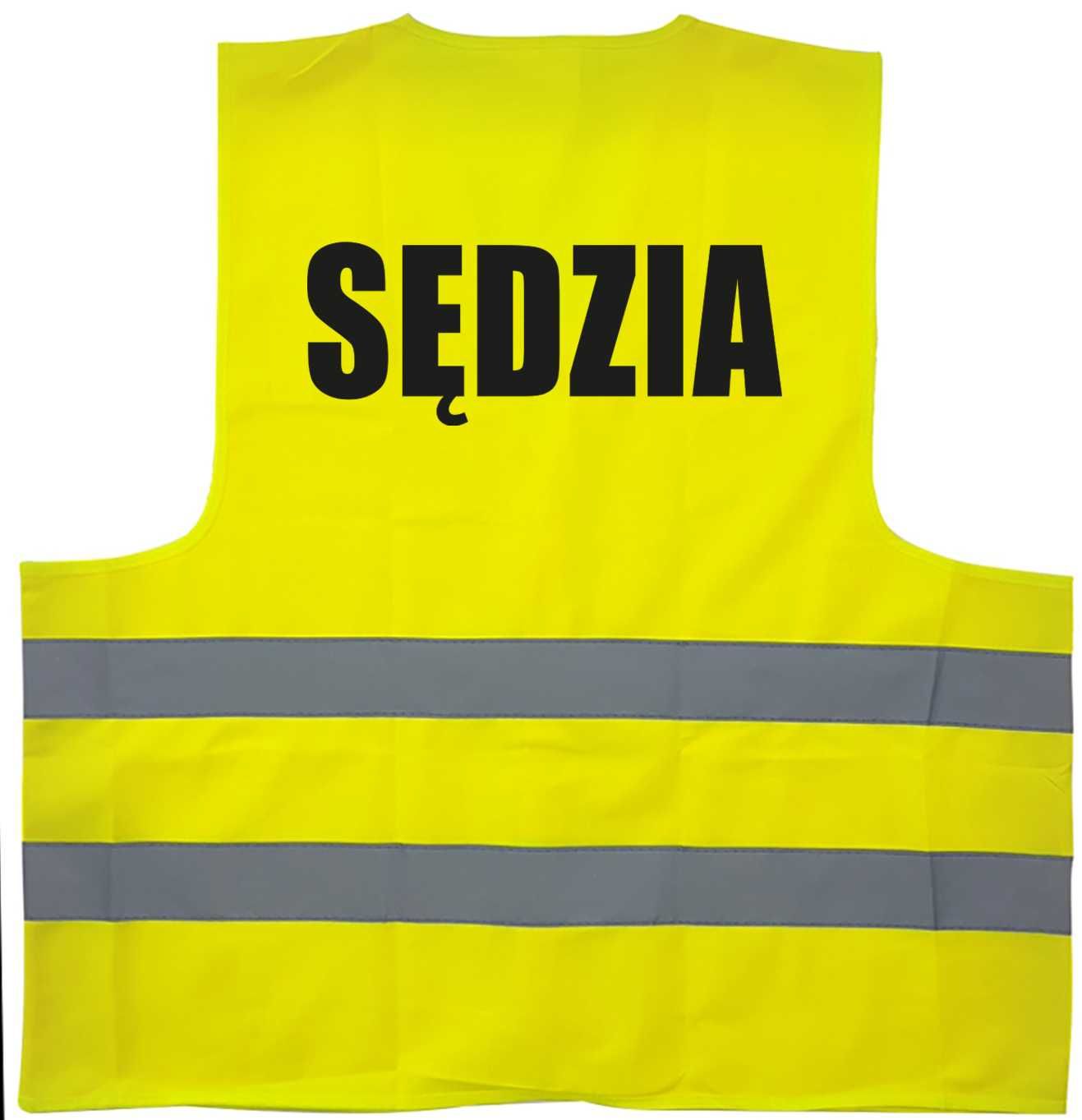 kamizelka odblaskowa, kamizelka z nadrukiem, sędzia
