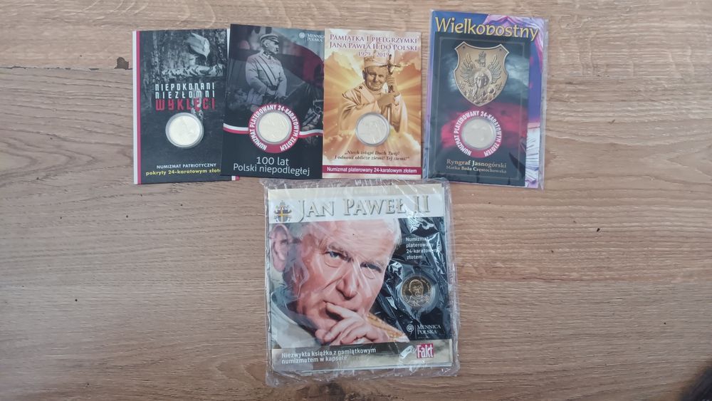 Kolekcja certyfikowanych numizmatów platerowanych pokrytch 24 karatowy