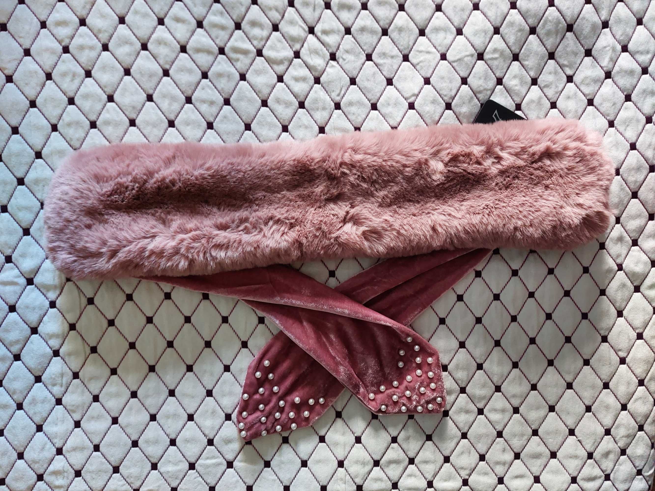 Gola cachecol pêlo cor rosa Nova