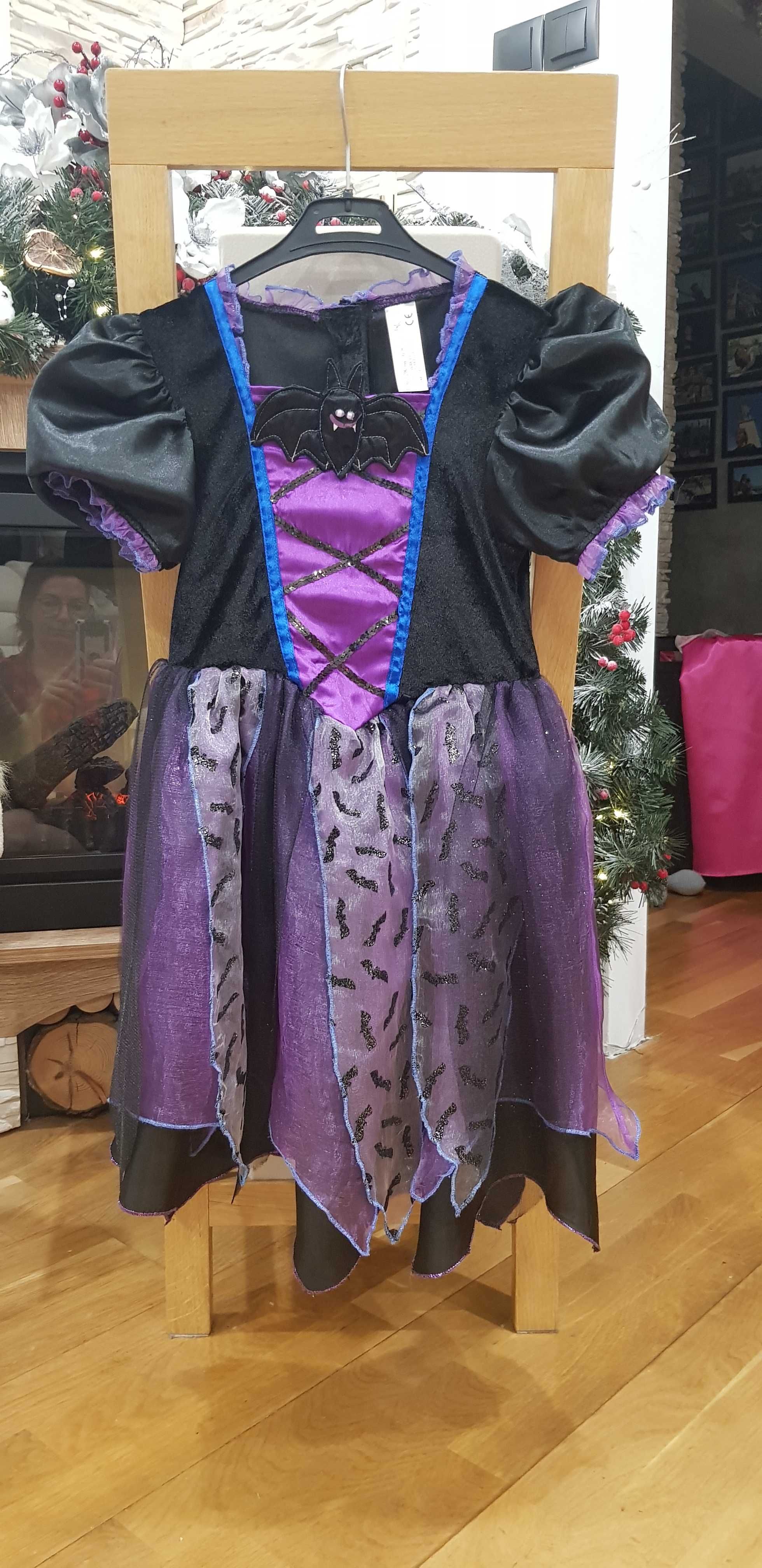 strój karnawałowy - sukieneczka czarno-fioletowa