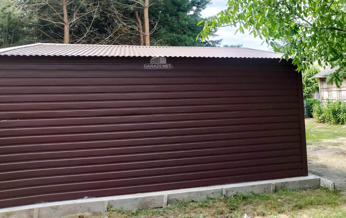 GARAŻ BLASZANY 6m X 6m - Brama Uchylna - Drzwi 6X6 GB313