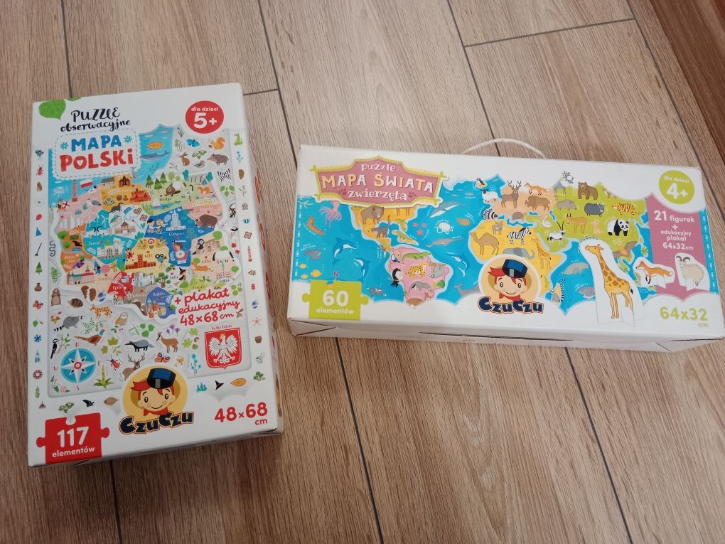 Puzzle CzuCzu- mapa świata i mapa Polski