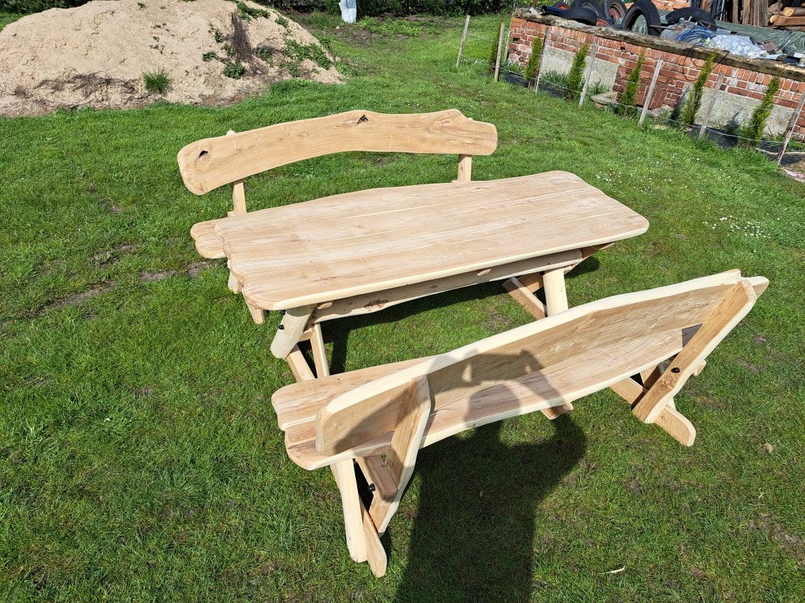 Stół ławki zestaw ogrodowy akacja