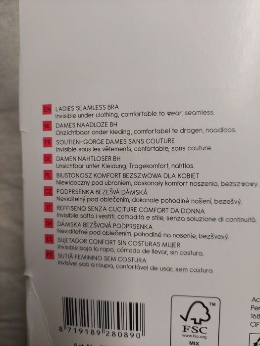 Sensabelle. Biustonosz damski bezszwowy,komfortowy czarny. Rozmiar S/M