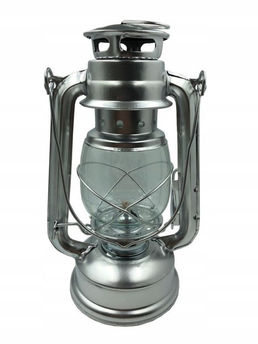 Lampa naftowa srebrna 24cm