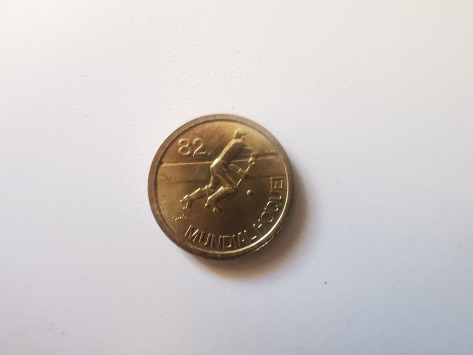 Moedas de coleção comemurativas mundial hóquei 1982