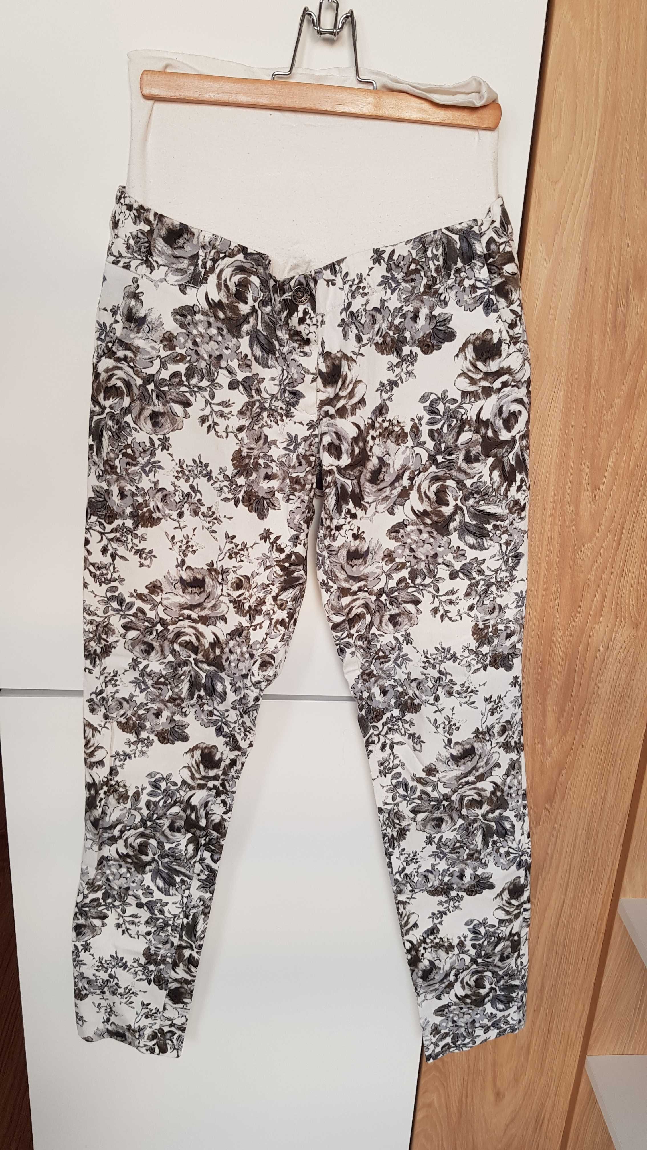 spodnie ciążowe HAPPYMUM rozmiar M piękne kwiaty