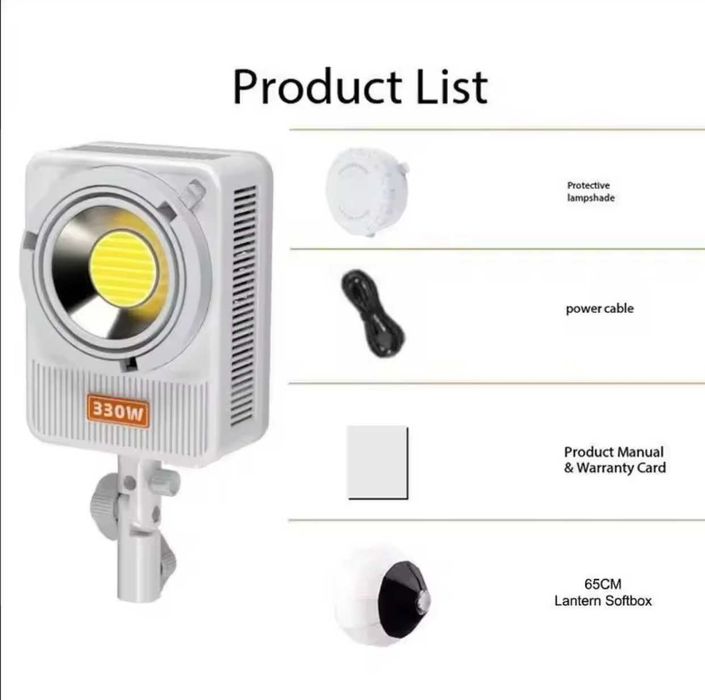 330W LED COB Bi-color Студійне постійне світло  відео