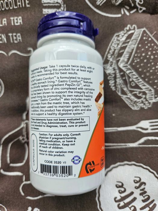 NOW Foods Gastro Comfort с PepZin GI Гастро комфорт 60 шт