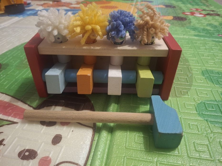 Розвиваюча Дерев'яна стукалка клоуни іграшки Монтесорі