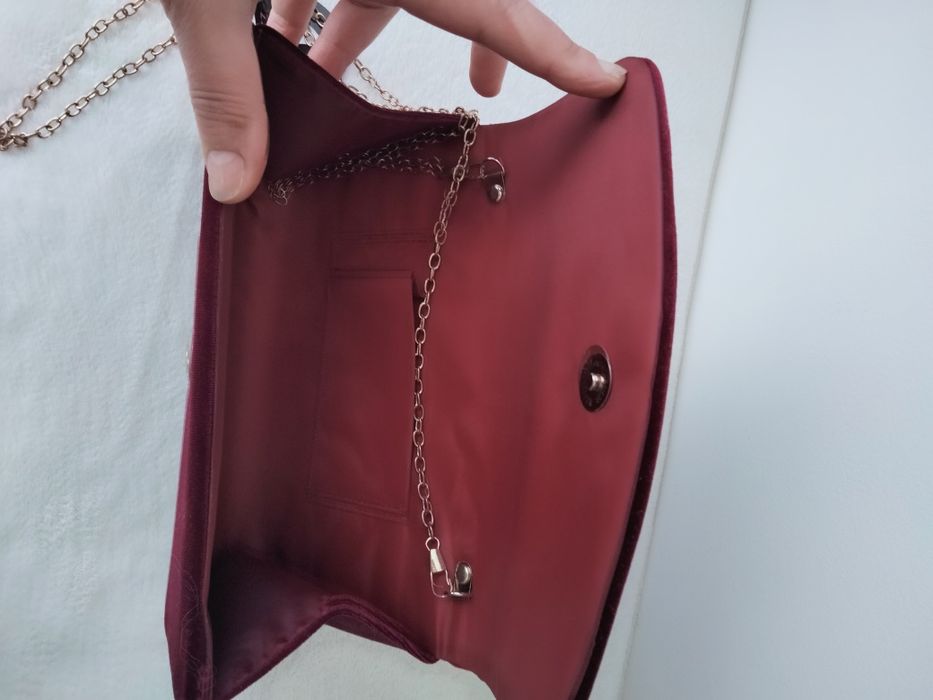 Клатч бордовий оксамитовий