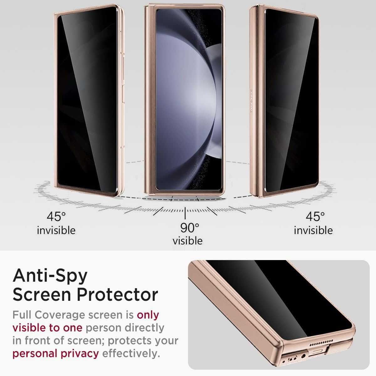 Miimall etui 360 Samsung Galaxy Z Fold 5 filtr prywatyzujący pancerne