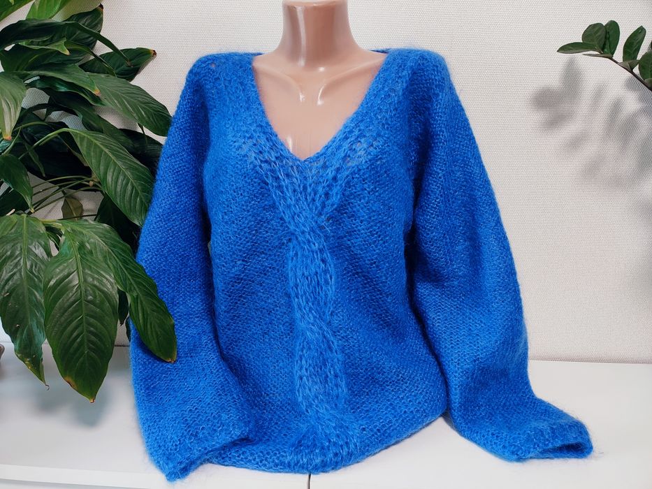 Свитер оверсайз / кофта вязанная мохеровая