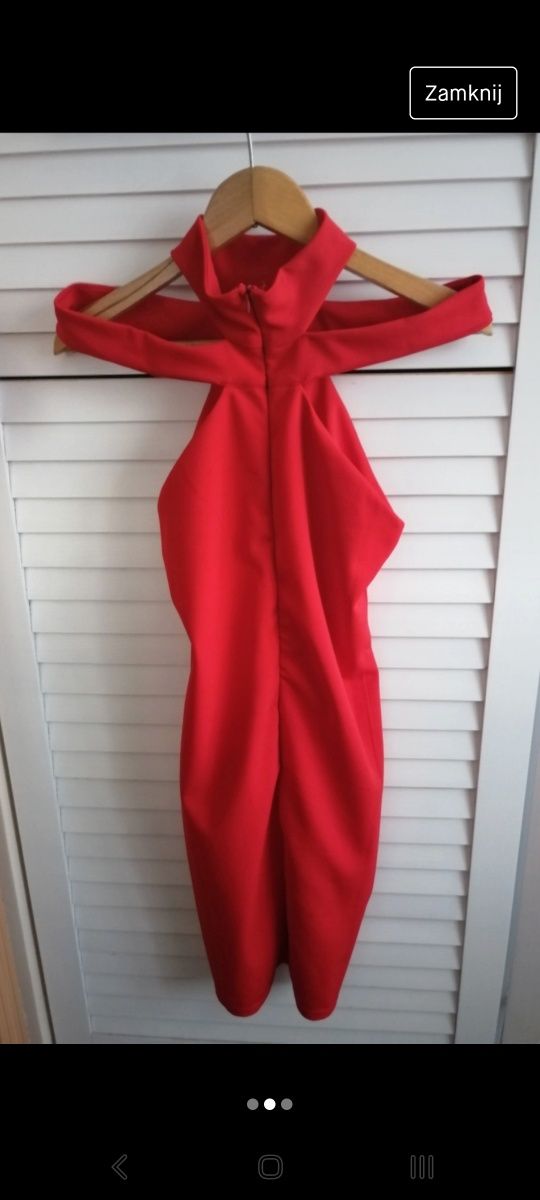 Czerwona ołówkowa elegancka sukienka