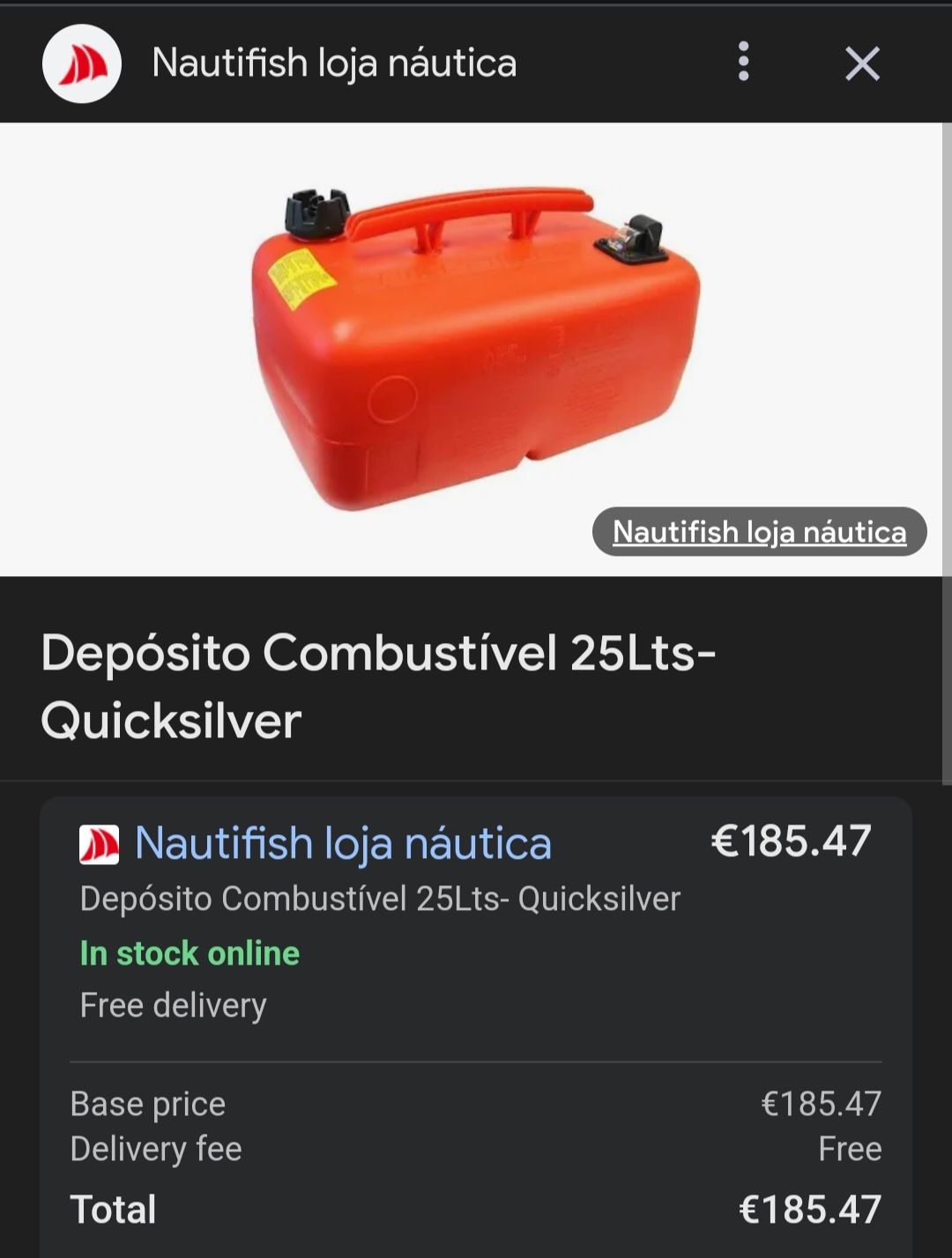 Depósito Combustível 25Lts- Quicksilver