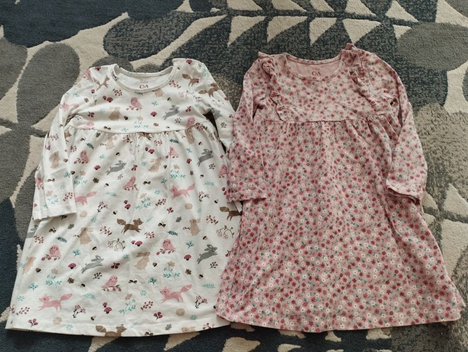 Dwie sukienki dla dziewczynki c&a rozmiar 98