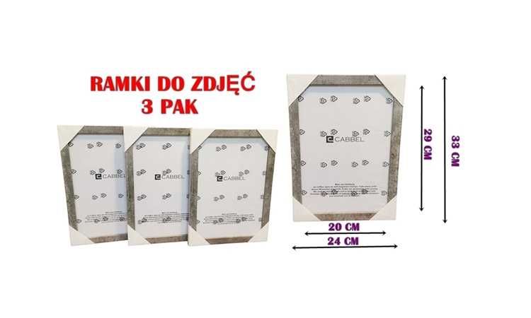 Ramki do zdjęć 3-pak drewniana ramka rozmiar "XL" styl jasny Vintage