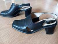 BUT-S skóra buty półbuty bez pięty skórzane czarne 35
