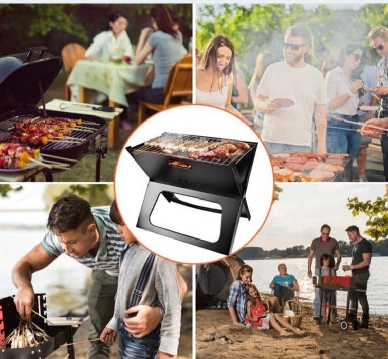 Duży grill ogrodowy nowy przenośny składany turystyczny na wycieczkę
