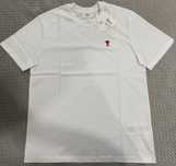 T-shirt AMI Paris Branca com coração vermelho | Tamanho L