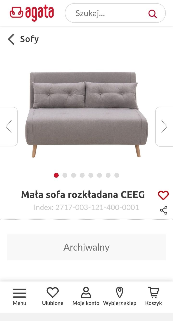 Mała sofa rozkładana - szara