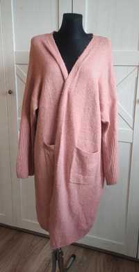 Długi sweter różowy c&a kardigan