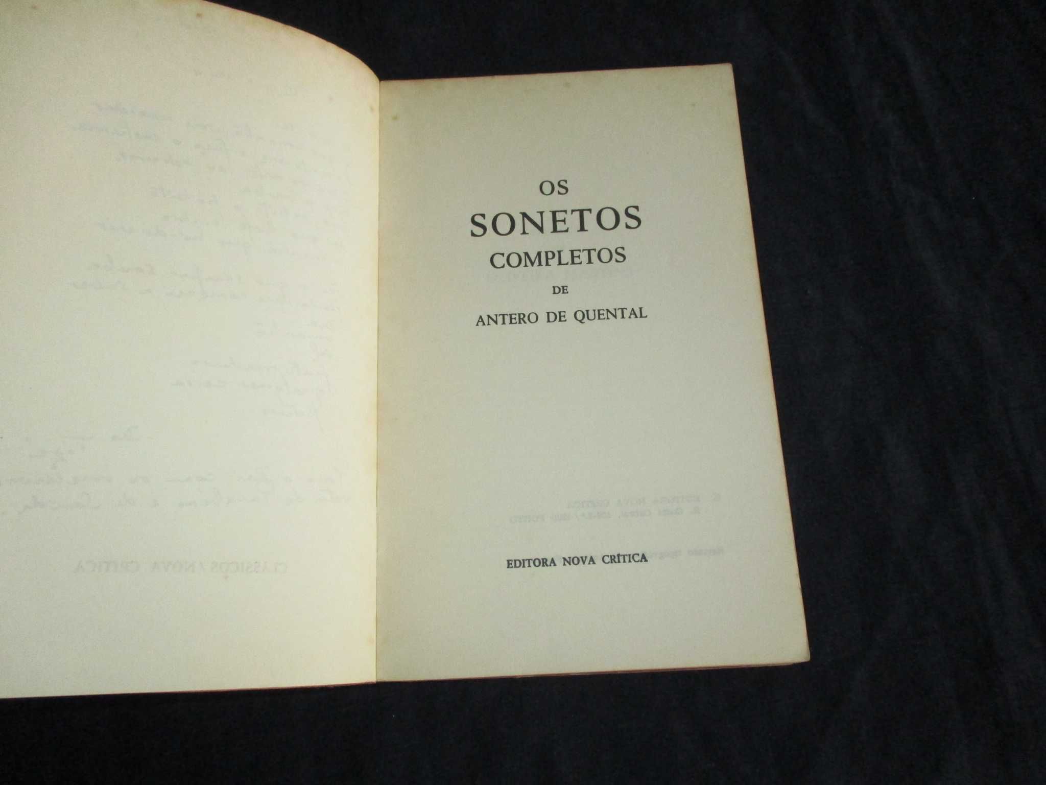 Livro Sonetos Completos Antero de Quental