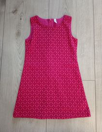 Sukienka dla dziewczynki różowa we wzory r.134