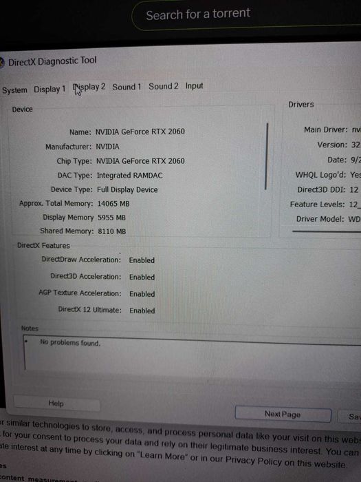 Acer Nitro RTX 2060 / RAM 16 GB / i7 9750H