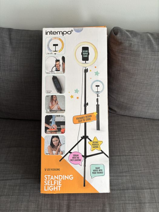 Stojąca lampa pierścieniowa do selfie trójnóg oświetlenie 3 tryby LED