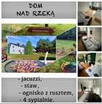 Dom nad rzeką 12 osób jacuzzi bania sauna Dzień Kobiet Majówka Wakacje