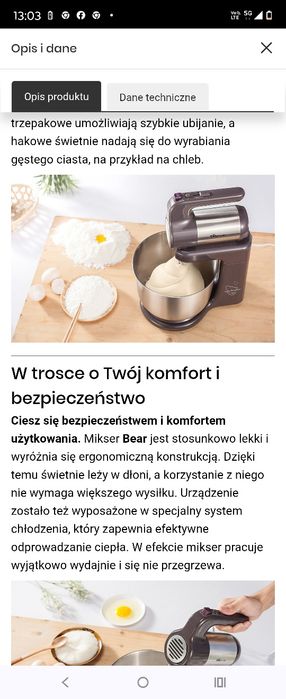 Mikser kulinarny z misą