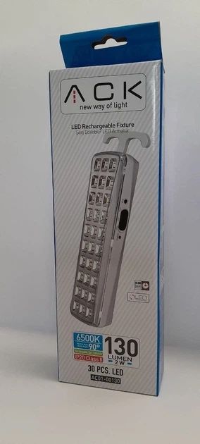 Аварійний світлодіодний світильник ACK акумуляторний ліхтар 30 LED