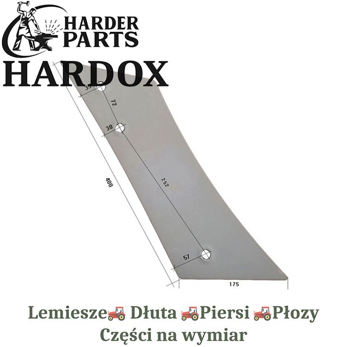 Pierś Overum HARDOX 9500.2505/P części do pługa 2X lepsze niż Borowe