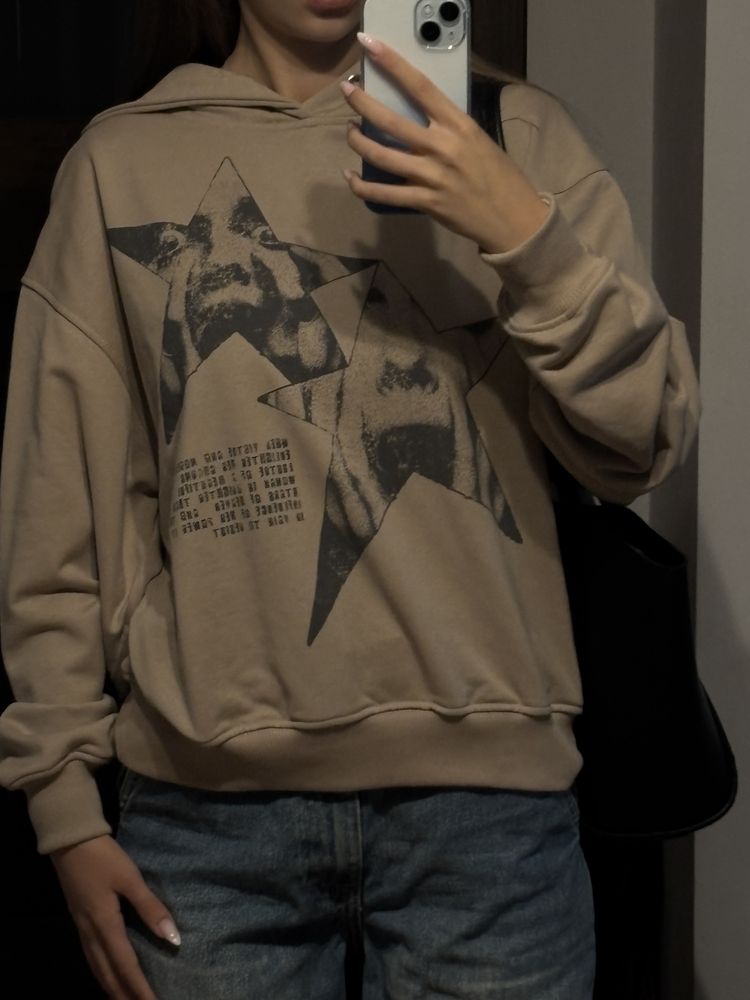 100% bawełna bluza admor s SCREAMING STARS HEAVY HOODIE (TAUPE)