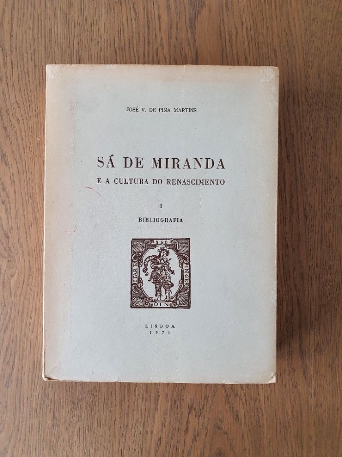 Livro "Sá de Miranda e a Cultura do Renascimento" I