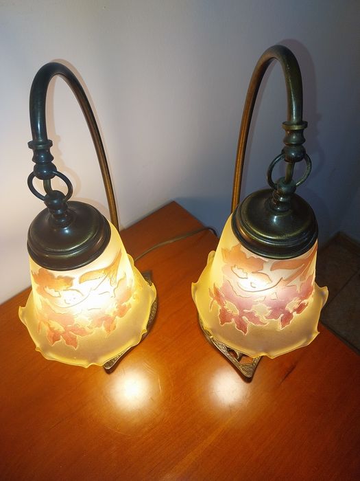 Par candeeiros antigos mesa Vianne