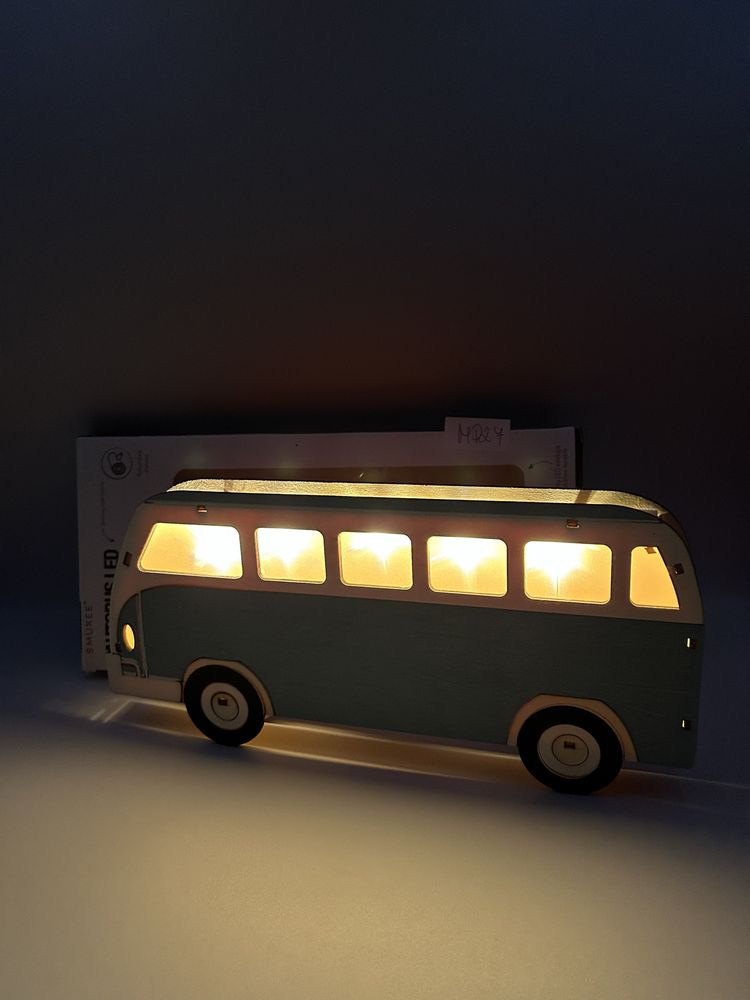 Lampka led drewniany autobus dekoracja