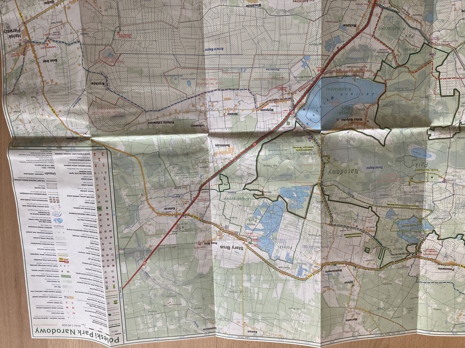 Mapa turystyczna Poleski Park Narodowy, skala 1:40 000, stan bdb