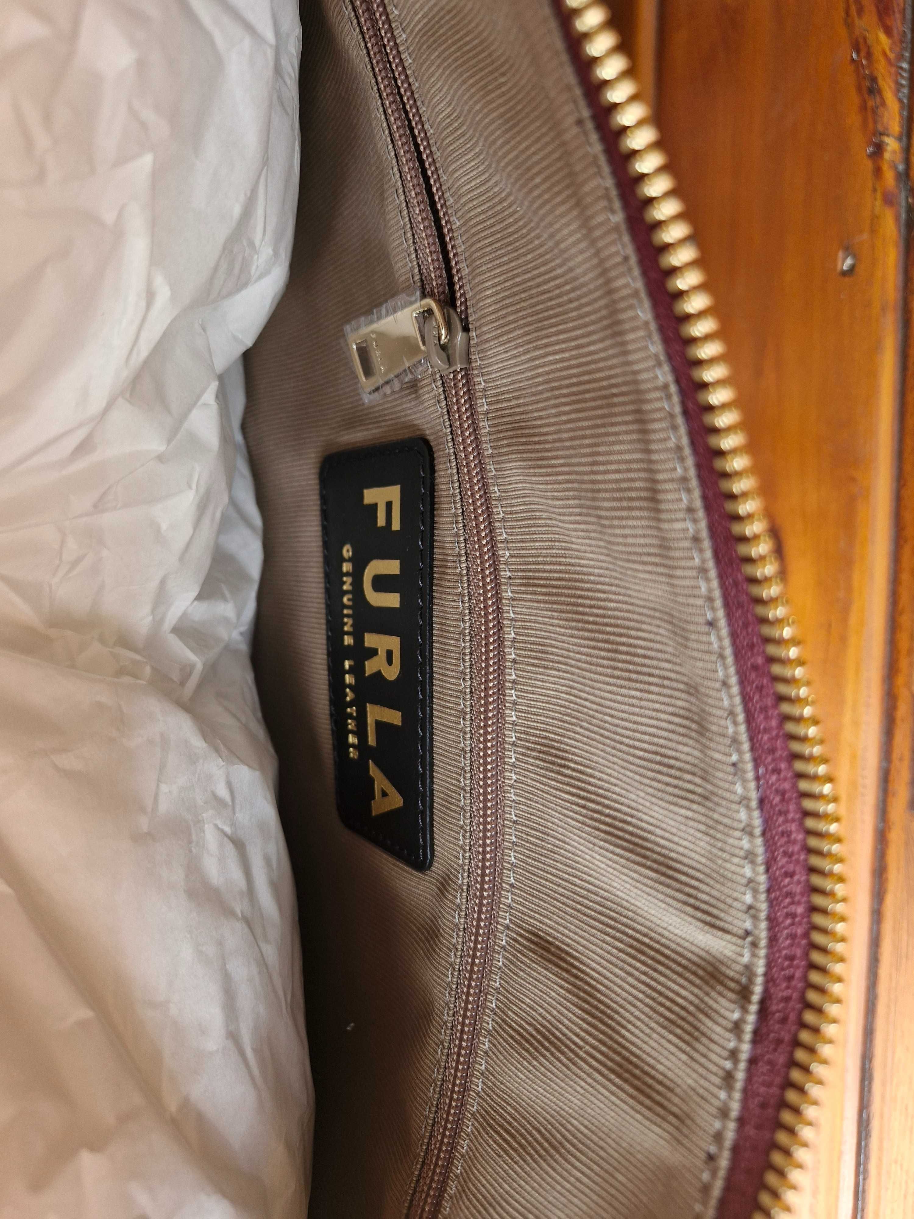 Furla flow nowa torebka bordowa skóra OKAZJA