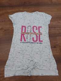 Tunika bluzka Rose młodzieżowa dla dziewczynki R.128/134